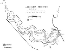 Bathymetric map of Assiniboia Reservoir