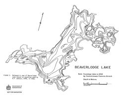 Bathymetric map of Beaverlodge Lake