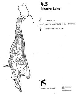 Bathymetric map of Bizarre Lake