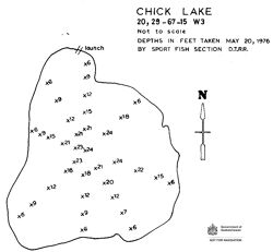 Bathymetric map of Chick Lake