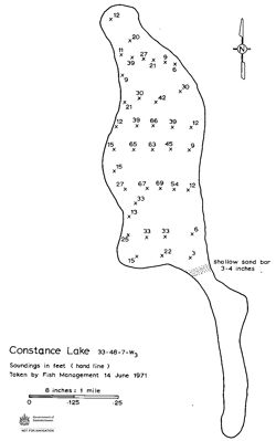 Bathymetric map of Constance Lake