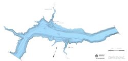 Bathymetric map of Lake Diefenbaker