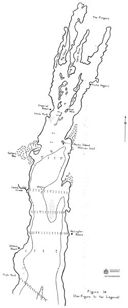 Bathymetric map of Last Mountain Lake