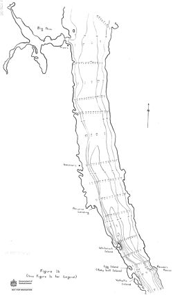 Bathymetric map of Last Mountain Lake