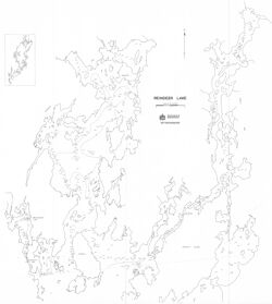 Bathymetric map of Reindeer Lake