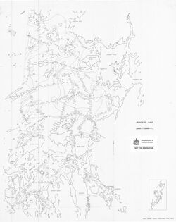 Bathymetric map of Reindeer Lake
