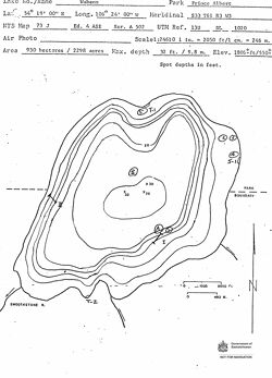 Bathymetric map of Wabeno Lake