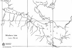 Bathymetric map of Waskesiu Lake