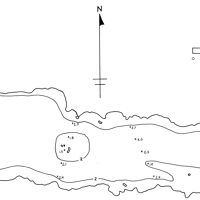 Bathymetric map for Johnson_1964_points_and_contours.pdf