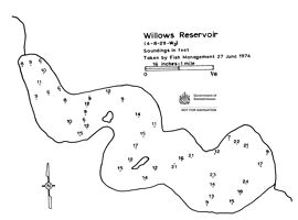 Bathymetric map for willows_reservoir.pdf