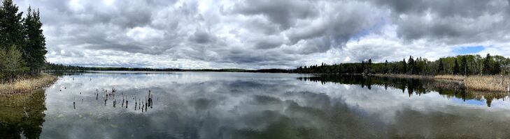 Panorama of the lake from the boat launch dock