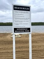 Beach rules sign.