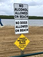 Beach rules sign.