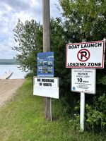 Signage at the boat launch.