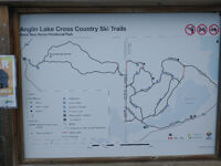 Anglin Lake Cross Country Ski Trails Map at the Anglin Lake Bridge.