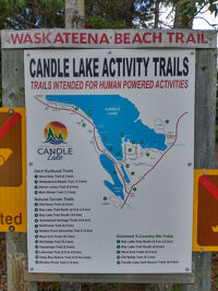 Map of the Candle Lake Activity Trails at Waskateena Beach.