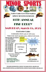 Poster for Canoe Lake Cree Nation First Nation Minor Sports 11th Annual Fish Derby