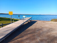 Boat launch dock pulled out of the water for the winter.