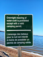No overnight mooring without camping permit sign