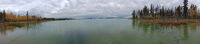 Panorama of the lake from the boat launch dock.