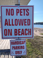 Beach rules at the park.