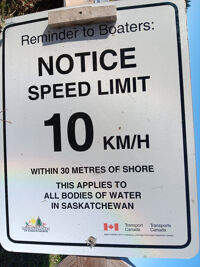 Notice by the boat launch.