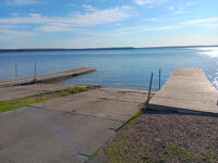 Docks and cement launches at Waskesiu Lake Marina