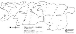 Bathymetric map of Alma Lake