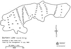 Bathymetric map of Burtlein Lake