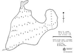Bathymetric map of Bill's Lake