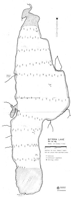 Bathymetric map of Bittern Lake