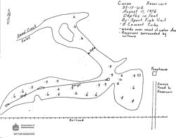Bathymetric map of Caron Reservoir