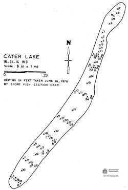 Bathymetric map of Cater Lake