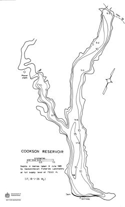 Bathymetric map of Cookson Reservoir