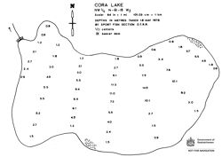 Bathymetric map of Cora Lake