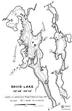 Bathymetric map of David Lake