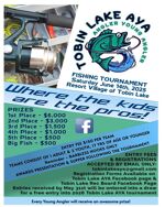 Poster for Tobin Lake AYA Fishing Tournament